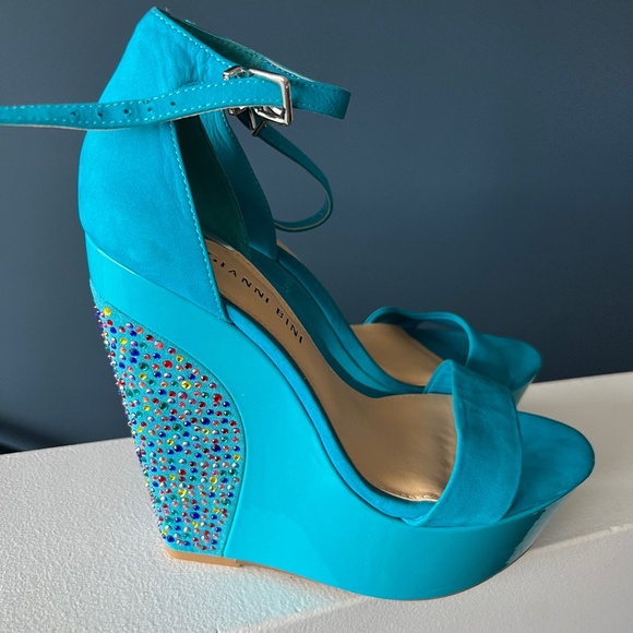 Suede & Patent Platform Sandal - Picture 1 of 4